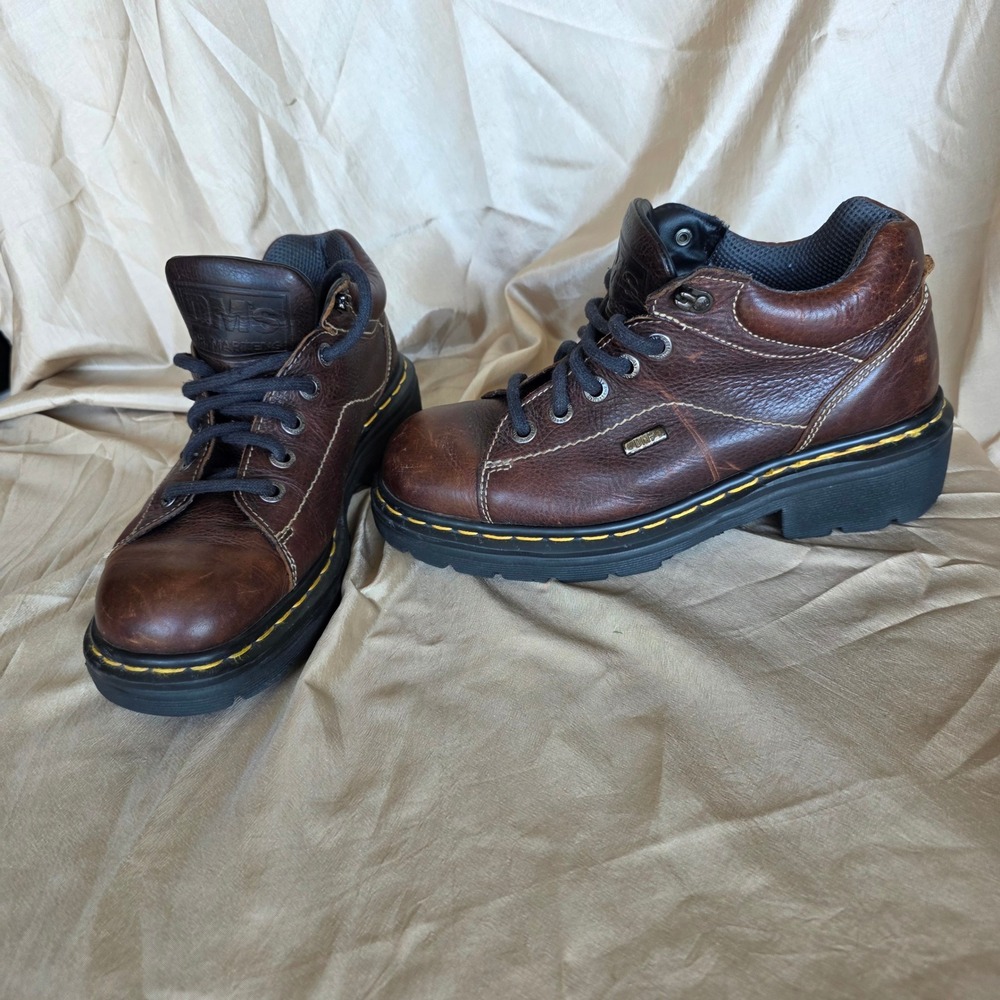 Dr. Martens 9373 Vintage Brown Leather LowAnkle Boots Mens Size 7 UK Chunky Sole